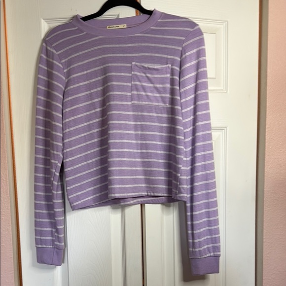 Marine Layer Lavender Long Sleeve cropped T tshirt size M - Picture 2 of 7